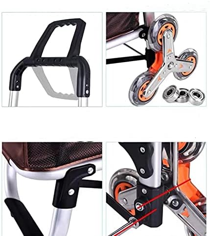 Количка за пазаруване VANQ с колела Метална количка за пазаруване на колела, Колички за пазаруване за продукта Сгъваема количка за лесни съхранение Двойни въртящи к?