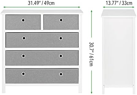 mDesign Модерен Скрин с голямо чекмедже за съхранение на вещите - 3 Чекмеджета за съхранение на тъкани, Мебелен шкаф-органайзер за спални, антре, коридор и офис - Лесно Т?