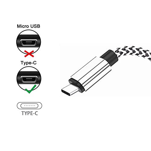 Кабел USB Type C, (2 опаковки по 6 фута) Двустранно Обръщане на Кабел в найлонов оплетке Бързо Зареждане Зарядно