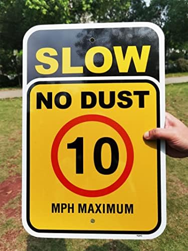 Знак за ограничение на скоростта на TQYC без прах, максимална скорост 10 км /ч, 2 опаковки от 12 x 18 .040 Алуминиев знак за