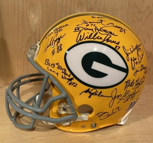 Екипът на Bart Starr Super Bowl II Подписа Автентичен Каска Пакърс Руски TB JSA SB - Каски NFL с автограф