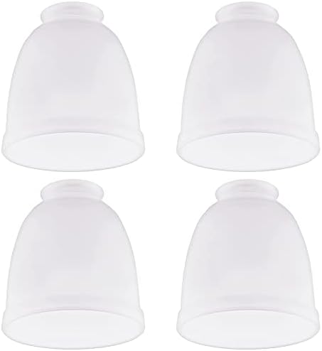 4 Комплекта Вентилатори За Подмяна на Стъклени Абажуров, Лампион от бяло Матово стъкло във формата на Камбани, инсталация