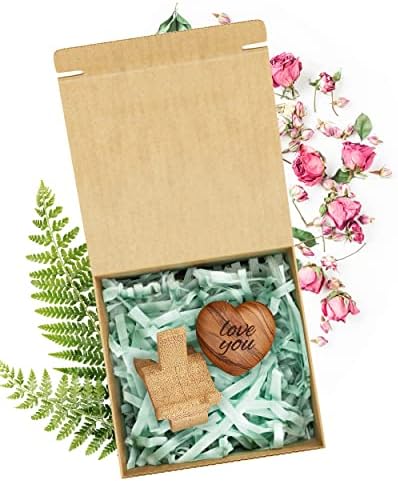 Резбовани Дървени подаръци във формата на сърце - Обичам Те - Выгравированное маслиново дърво с бамбукова поставка