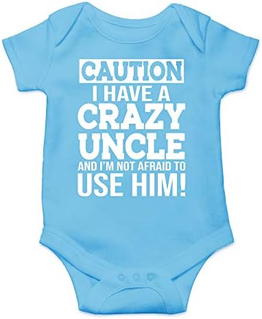 Внимание, имам Луд чичо, който не се страхува да Им се насладите - Уникален подарък за Малышки - Мило Детско боди Пълномаслено