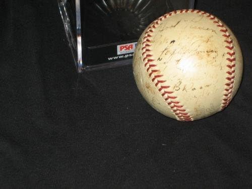 1939 йорк Янкис Ws Champs (23) Бейзболен Гордън с автограф, Раффинг Psa / бейзболни топки с ДНК - автограф