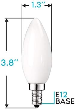 Led крушки за полилеи LUXRITE, led лампа E12 с регулируема яркост, еквивалент на 60 W, топло бяла на цвят 2700 К, Матова