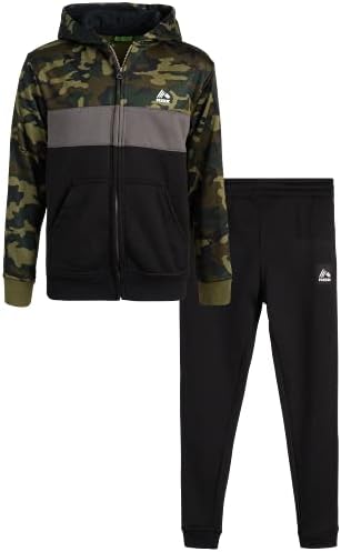 Комплект спортни костюми за момчета RBX – Руното hoody с качулка от 2 теми и спортни панталони за джогинг