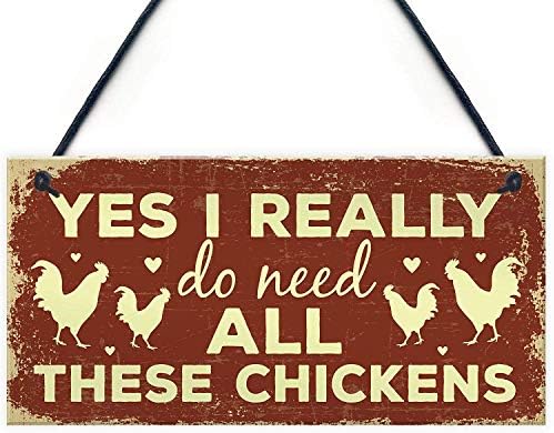 Забавна Табела с Пиле за любителите на Пиле, на Новост, Подарък за Рожден Ден, Знак за Домашен интериор Пилето 10 X 5 (25x12,5 см)