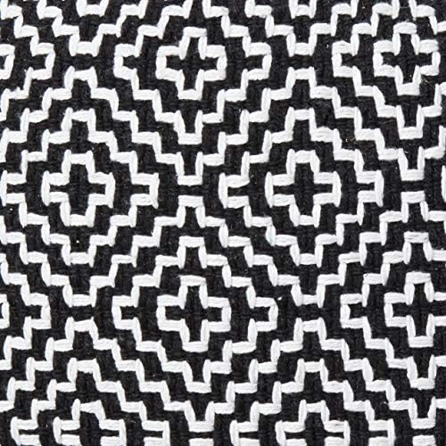 Кръгла оттоманка от декоративни тъкани за хола Klear Vu Maison, черен / бял