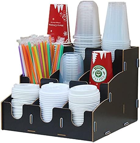 Диспенсер за чаши вода САМ Органайзер Кутия за съхранение С Множество Офиси Диспенсер за хартиени Чашки за Кафе напитки Притежател на чаша (Цвят: черен размер: един