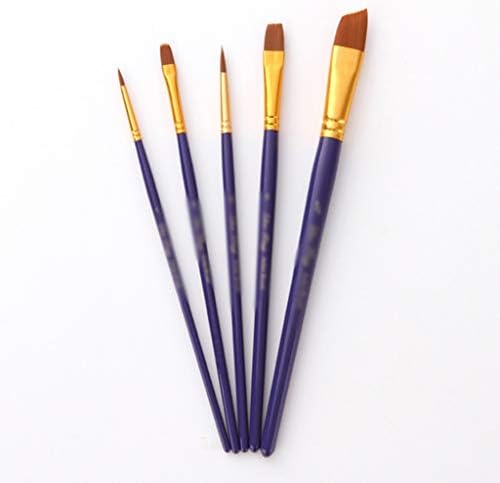 SDGH 5 бр./лот, определени акварельных четки, Дървена дръжка, Найлонова четка, Професионален инструмент за рисуване с маслени бои, Продукти за Бродерия (Цвят: E)