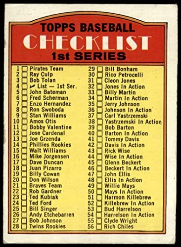 1972 Topps # 4 списък 1 (Бейзболна карта) е ДОБРЕ