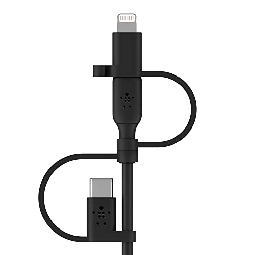 Универсален USB кабел-A Belkin 3 в 1 - USB Кабел-C, кабел Lightning, кабел за зареждане Micro-USB и монтиране на