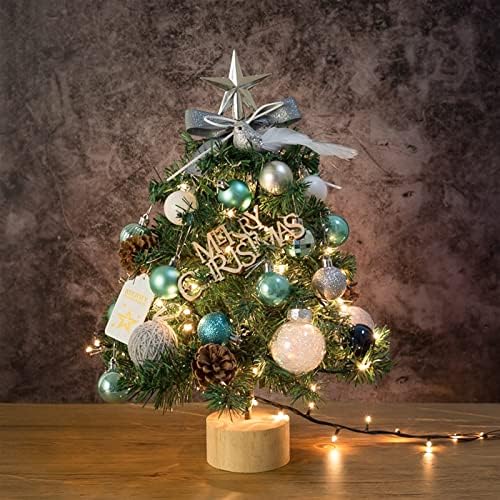 Aetygh 18-Инчов Мини Коледно Дърво със светлини, Настолна Коледна Елха с Коледна Украса, Коледна Украса за офиса, Дома