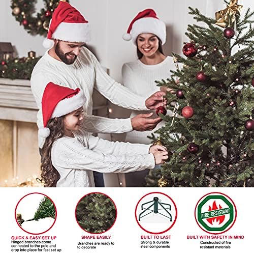 Изкуствена Коледна елха Puleo International С предварително Осветен от Канадската Бальзамической смърч, Зелена