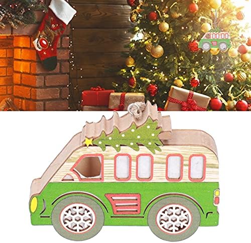 Коледен Ключодържател-Окачване, Украса за Коледната елха, което не е лесно да се прекъсне, е Широко Приложимо Хубаво с Въже за дома (Зелен микробус)