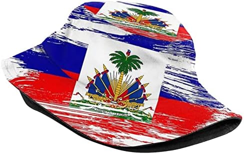 Хубава Шапка-Кофа с Флага Хаити, Упаковываемые Слънчеви Шапки С Широка Периферия, Улични Шапки Хаити Рибар за