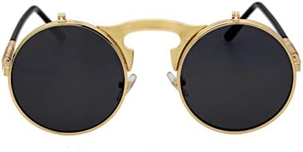 J &L Glasses Ретро Сгъваеми Кръгли очила Слънчеви Очила в стил Морски Пънк