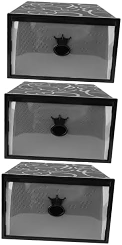 STOBAZA 3 бр. Кутия За съхранение на обувки Прозрачни Кутии за Обувки Прозрачен Контейнер с Капак Сгъваема Кутия За