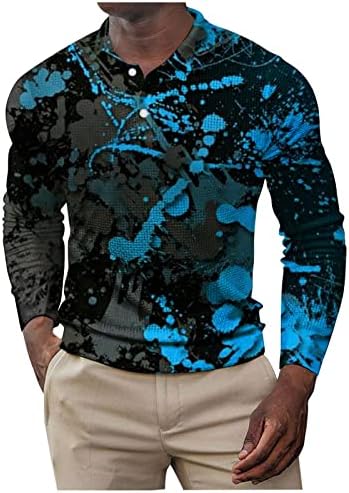 Мъжка Тениска с дълъг ръкав, Блузи с ревери Копчета, Модерен Пуловер С Принтом, Стаи за Риза, Пуловер, Свитшот, Блуза
