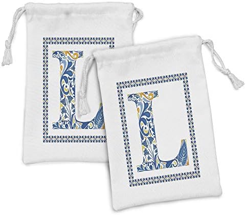 Текстилен Калъф Ambesonne с буквата L, Комплект от 2 теми, Главна Буква L в Традиционния португалски стил с Абстрактен