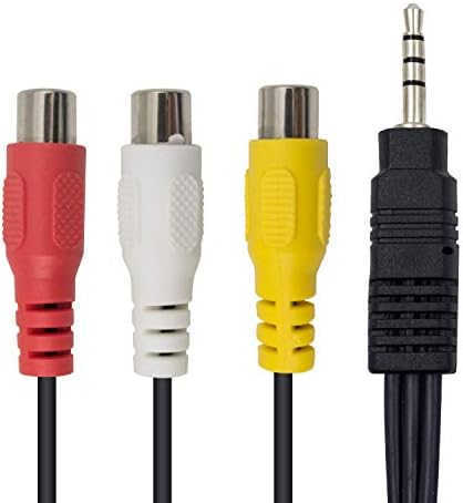 Аудио Сплитер Poyiccot 3.5 мм към RCA AV кабел-адаптер, Видео-AV Компонент адаптер за телевизор (червено-Жълто-бяла) AV-RCA кабел-Адаптер за видео, аудио, LCD телевизор, HDTV (3,5 мм AV а