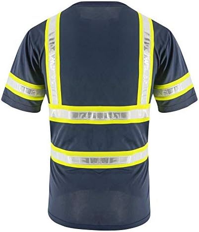 Светлоотразителни ризи SMASYS - Видими Тениски с къс ръкав ANSI с Джобове и Светоотражающей лента за мъже, Жени