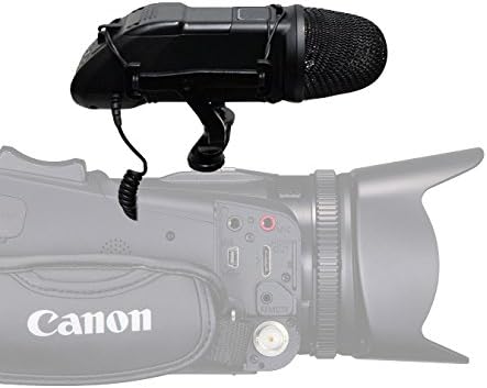 Цифров професионален микрофон с ЦПУ за Canon EOS M5 (стерео/NRS) със заглушител Dead Cat Wind за системи от висок клас (DSLR