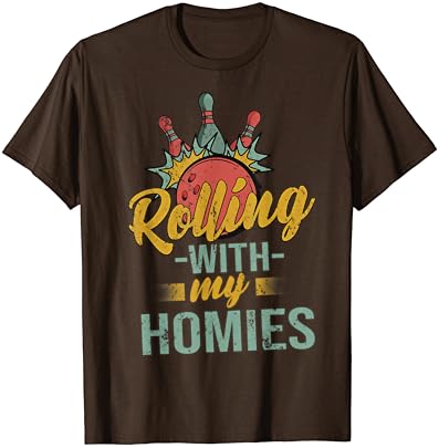 Тениска Rollin with my Homies в ретро стил, за боулинг