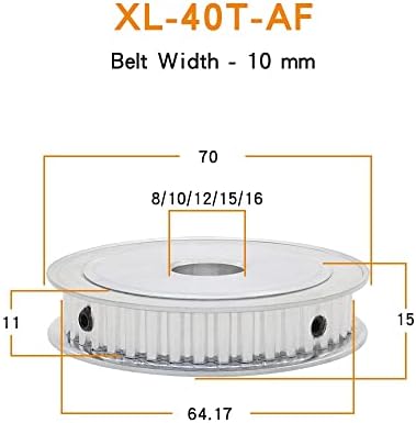 AXWERB Professional 2 бр. шкивные колела XL-40T, Размерът на отвора 8/10/12/15/16 мм, Ремъчен макара от алуминиева