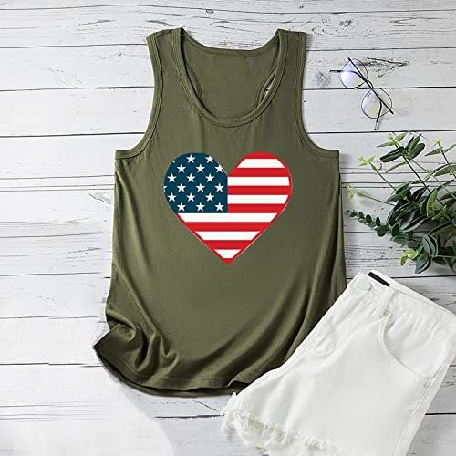 Жена на майк с участието на Американски флаг във формата на Сърце, Дамски Патриотическая Риза на 4 юли, Сладки Тениски