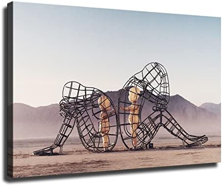Двамата лице в лице В Burning Man By Alexander Milov HD Снимки Начало Декор Живопис Спалня, Кухня Платно Декор (12 × 18 см в рамка)