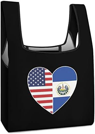 Торби за многократна употреба за Пазаруване с участието на Хартата на Салвадор и Америка във формата на Сърце, Сгъваеми Леки Чанти за Храни, Сладко Чанта за Пазарув