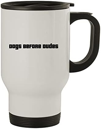Molandra Products Dogs Before Пичовете - Пътна Чаша от Неръждаема Стомана за 14 грама, Бяла