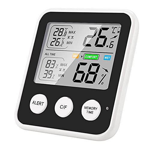 GUANGMING - LCD Цифров Измерител на Температура И Влажност на въздуха, Електронен Влагомер, Термометър, метеорологичната