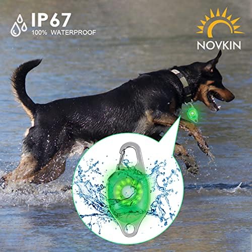 Led яка Novkin, Акумулаторна батерия нашийник за кучета, Водоустойчив скоба за пушка IP67, Защитен етикет,