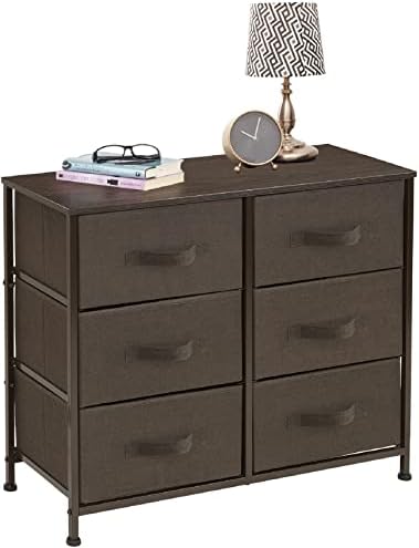 Скрин GUNIX с 5 чекмеджета - Кулата за съхранение на мебели за спални, антре, гардеробна, офис - Стоманена рамка, дървена маса, Лесно выдвигаемые тъканни кутии (Широк 6 че