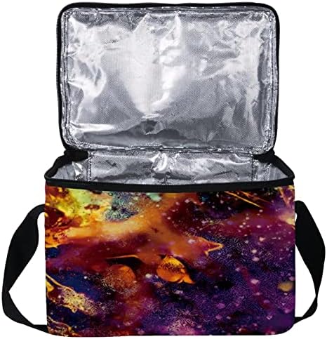 Чанта за обяд GUEROTKR за Мъже, Изолиран Обяд-Бокс, Кутия за Обяд за Възрастен, абстрактни цветни модел на Вселената, галактиките