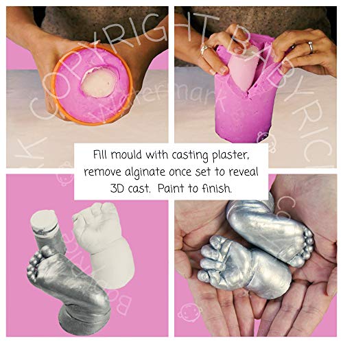 Базов комплект за отливане на 3D отпечатък на ръцете Отпечатък Baby Материали с Метална Бронзова боя от BabyRice