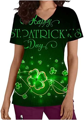 Дамски потник с надпис Happy St. Patrick ' s Day с джобове, Потници с надпис Лъки Shamrock, Ризи с къс ръкав, Дрехи