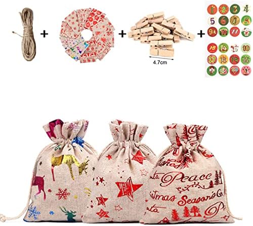 JOYFISCO 24 Опаковане на Коледни подаръци пакет от Зебло, Коледни Лакомства, Опаковки за шоколадови Бонбони, Коледни