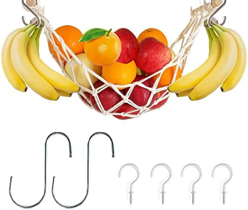 Окачен Плодов хамак за кухня - Подвесная кошница за плодове - Склад продукти и зеленчуци за кухнята Под кабинета баня с