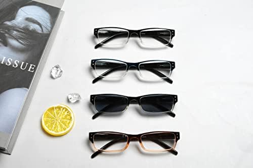 Класически очила за четене Eyekepper 4 Pack за жените и мъжете Включват Слънчеви очила за четене, два цвята Четци + 2,50