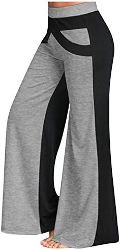Дамски панталони за йога VOWUA с висока талия и джобове за тренировка на корема, Непрозрачни Спортни панталони-Бутлеги
