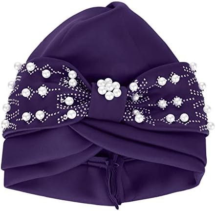 YUHAOTIN летни шапки за жени xl за жени, подарък Дамска Мода Плътен Цвят Горещ Диамант Перли, Дамски Еластичната Шапка Шапка 438,1