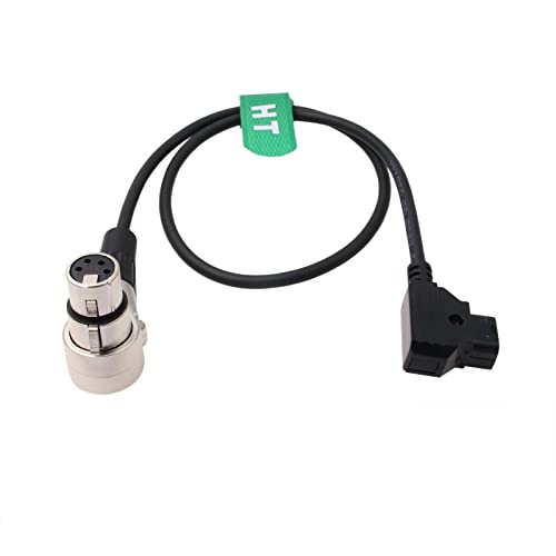 HangTon Elbow XLR 4-Пинов Разъемный D-образна Спирала захранващ кабел за Blackmagic URSA Mini Pro, монитор SmallHD 1703 2400,