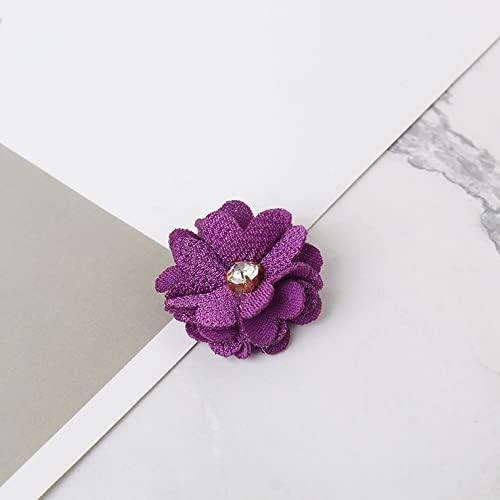 50 БР. Апликация от Ленена тъкан с кристали във формата на цветя за Шиене на Дрехи, Цветни Ленти на Главата, Занаяти,