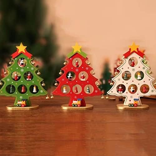 парчета дърво guk със Стойка, Натурална Незаконченная Коледно Дърво Елха, Междузвездни Занаяти за Коледна украса, Коледни подаръци за деца (Бял-b)