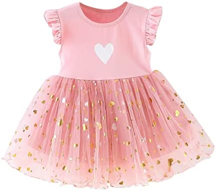 Принцеса рокля за момичета, Детски Рокля с Принтом от 6 м. до 3 години, Рокля-пуловер с Фатиновыми ръкав за Момиченца