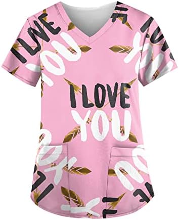 Ризи за Свети Валентин Дамски Летни блузи, Празнични потници, Облекло Y2k, Тениски с графичен принтом, свитшоты с къс ръкав